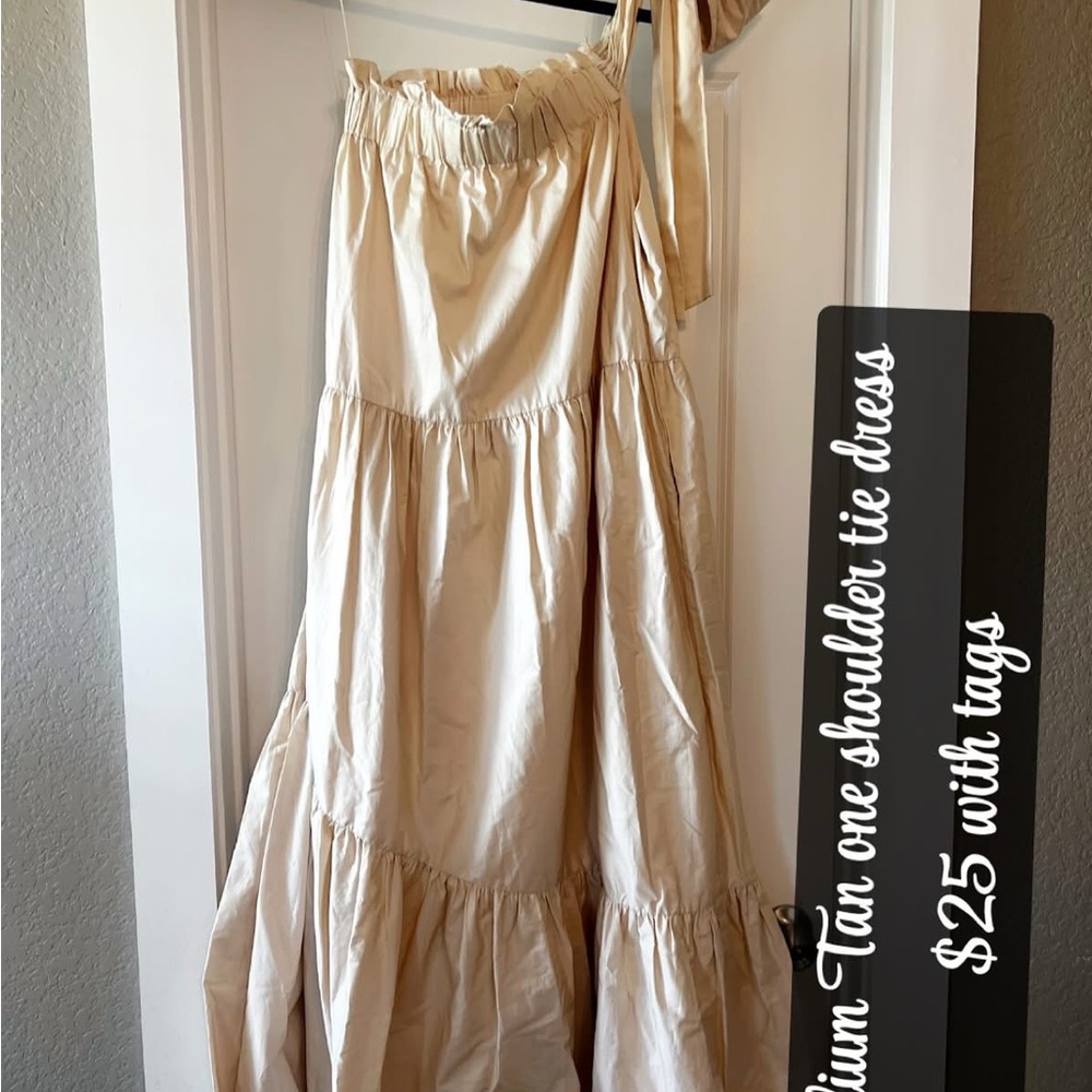 Elegant Tan One-Shoulder Skirt
